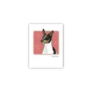  Paper Russells Grrreen Boxed 6 Note Cards   Rat Terrier 