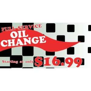   Vinyl Banner   Oil Change Full Service Checkerd Flag: Everything Else