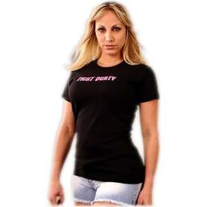 Fight Durty Logo MMA Black Womens Babydoll Shirt (Size=L):  