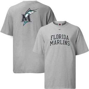    Nike Florida Marlins Ash Changeup Arched T shirt