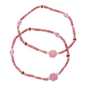   Set of 2 Pink Zulu Grass Friendship Bracelets, Handmade and Fairtrade