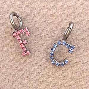 Small Varsity Letter Pet Necklace Charm : Clasp ROUND CLASP : Color 