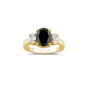  0.50 Cts Black Diamond & 0.46 Cts White Sapphire Ring in 