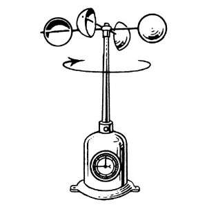   inch x 4 inch Greeting Card Line Drawing Anemometer: Home & Kitchen