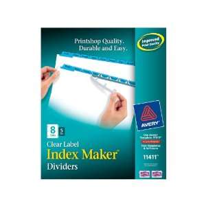   Index Maker Dividers, 8 Tab, White, 5 Sets (11411): Office Products