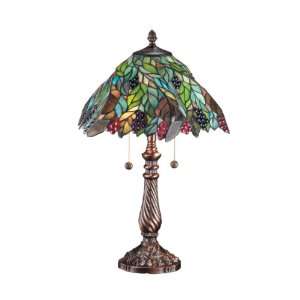 Dale Tiffany TT100915 Pinot Noir Table Lamp, Chocolate Bronze and Art 