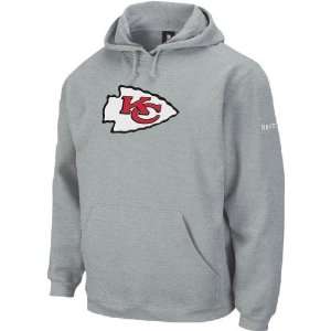  Reebok Kansas City Chiefs Grey Logo Patch Hooded Fleece 