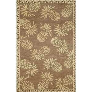  TransOcean Rugs Cargo Pineapple Neutral Rectangle 5.00 x 7 