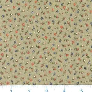  45 Wide Tiny Spring Buds Sage Fabric By The Yard: Arts 