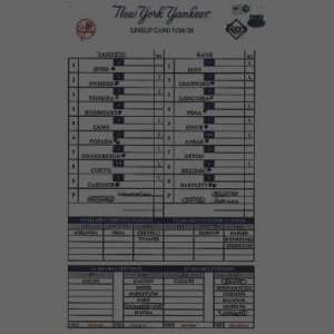  Yankees at Rays 7 30 2010 Game Used Lineup Card (LH903446 