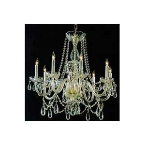 1128   Chandelier   Bohemian Crystal Collection   Gold Finish   SKU 