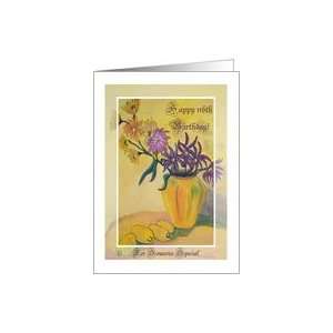  Happy 116th Birthday, Yellow Vase Flowers Card: Toys 