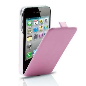  Pink Flip Leather Case 1450mAh Backup Battery for iPhone 4 