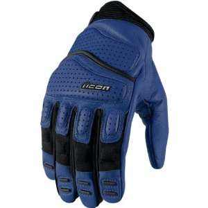   Icon Superduty 2 Motorcycle Gloves Blue Small S 3301 1374: Automotive