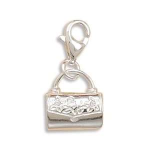   Silver Purse Charm w Lobster Claw, Opens and Closes 