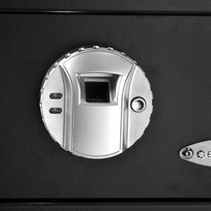 The safe opens with fingerprint recognition and can store up to 30 