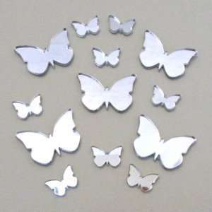  Butterfly Big Wings Mirrors Pack of 13 (Five X 4cm X 2.5cm 