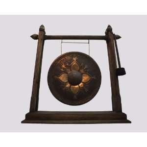   Gong 12 Bronze, Reclaimed Teak Wood Stand & Mallet 