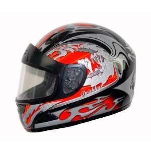 Vega Mach 1 Red Drakkar Graphic X Large Full Face Snowmobile Helmet