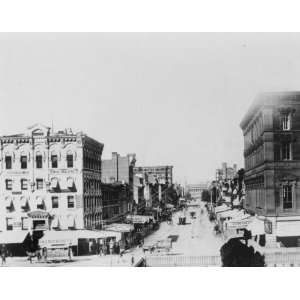  1800s photo Looking west up F Street before erection of 