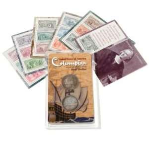  Two Piece Columbian Commemorative Half Dollar & Stamp Set 