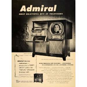 1950 Ad Admiral Television Chicago Phonograph Radio   Original Print 