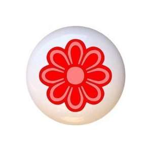  Funky Flowers 1960s look Red Mod Drawer Pull Knob: Home 