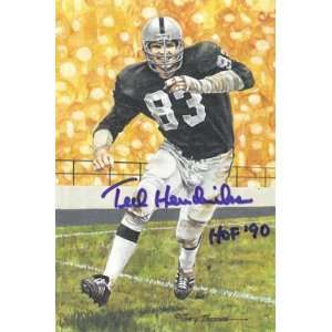  Autographed Oakland Raiders Goal Line Art Card: Sports & Outdoors