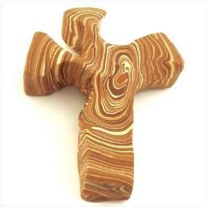   Woodland Stripe Wood Grain Motif Comfort Prayer Cross: Home & Kitchen