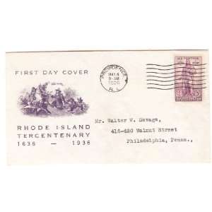   Insurance Co. (34) First Day Cover; Rhode Island Insurance Company
