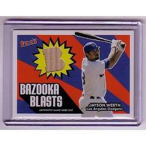 2005 Topps Bazooka Blasts Jayson Werth Game Used Bat Card 