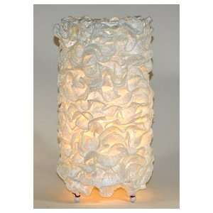  Freestanding Ruffled Fabric Uplight Accent Table Lamp 