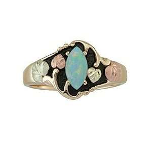    Antiqued Black Hills Gold Opal Ring   Ring Size 10.5: Jewelry