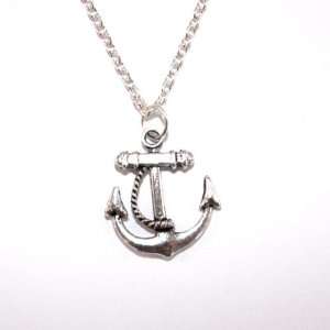   Cherry Silver plated base Anchor Necklace (18 inch chain): Jewelry
