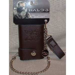  Halo 3 Leather Tri fold UNSCDF WALLET w/Chain Everything 