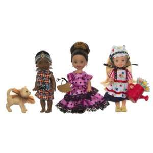  Barbie Kelly Friends of the World 3 Doll Gift Set Toys 