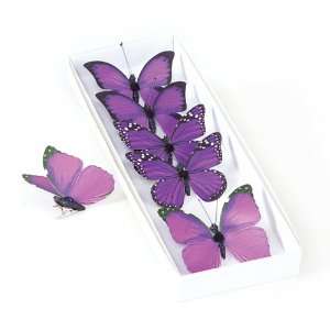   Botanical Decorative Purple Butterfly Ornament Clips: Home & Kitchen