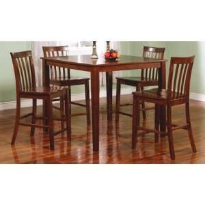  Yucaipa 5 Piece Dining Set with Matching Chairs in Walnut 