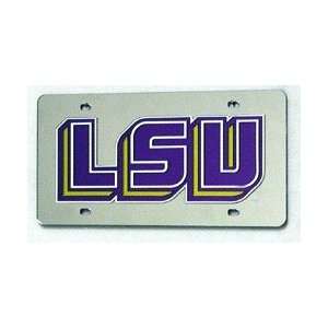  LSU Tigers Silver Laser Cut License Plate Sports 