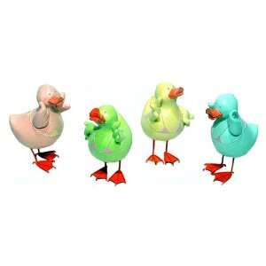  5 Pastel Glitter Ducks with Bikinis Spring Easter Decor 