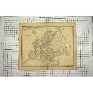    ANTIQUE MAP c1790 c1900 EUROPE FRANCE SPAIN ITALY: Home & Kitchen