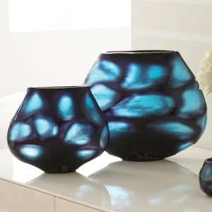 Blues Carved Glass Window Vase Set of 2: Home & Kitchen