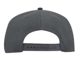 NEW Grey/Black Plain Snapback Pro Flat Bill Hat Cap FREE SHIPPING 