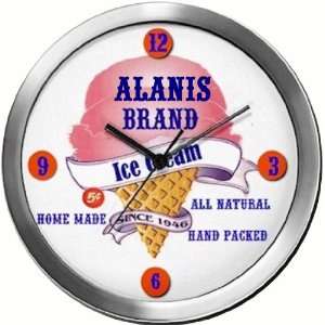  ALANIS 14 Inch Ice Cream Metal Clock Quartz Movement 