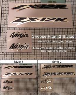 ZX12R Decals Ninja Chrome Package of 4 Decals, 2 Styles  