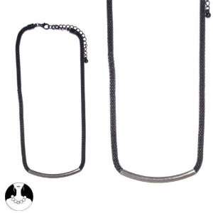   sg paris women necklace necklace 38cm+ext black rhodium metal: Jewelry