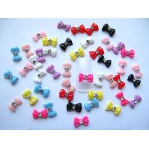 Nail Art 3d 45 Pieces Mix Bow/Rhinestone for Nails, Cellphones 1.2cm