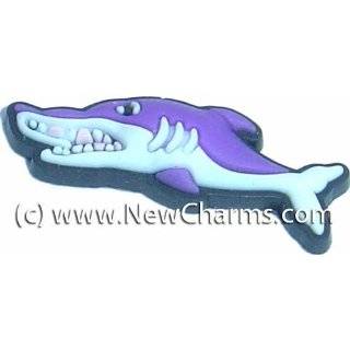 Purple Shark Shoe Snap Charm Jibbitz Croc Style by New Charms
