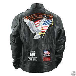Mens Leather Motorcycle / Biker Jacket XXXL/3X *NEW*  