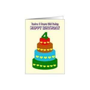    4 Year Old Birthday Card   Birthday Cake Card: Toys & Games